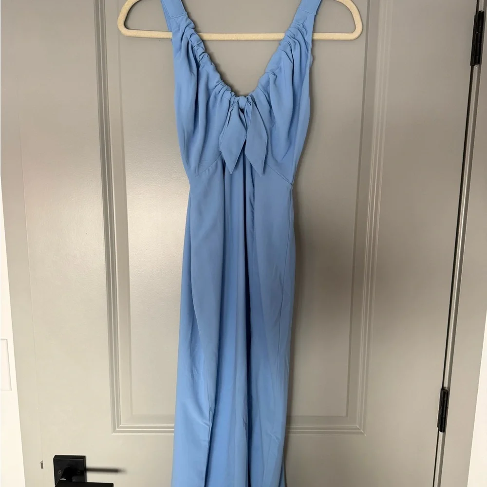 Abercrombie and Fitch Cinched Neck Slip Midi Dress
